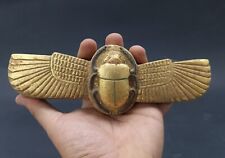 Rare Gold Winged Scarab Beetle Khepri Good Luck Ancient Egyptian Antiques BC picture
