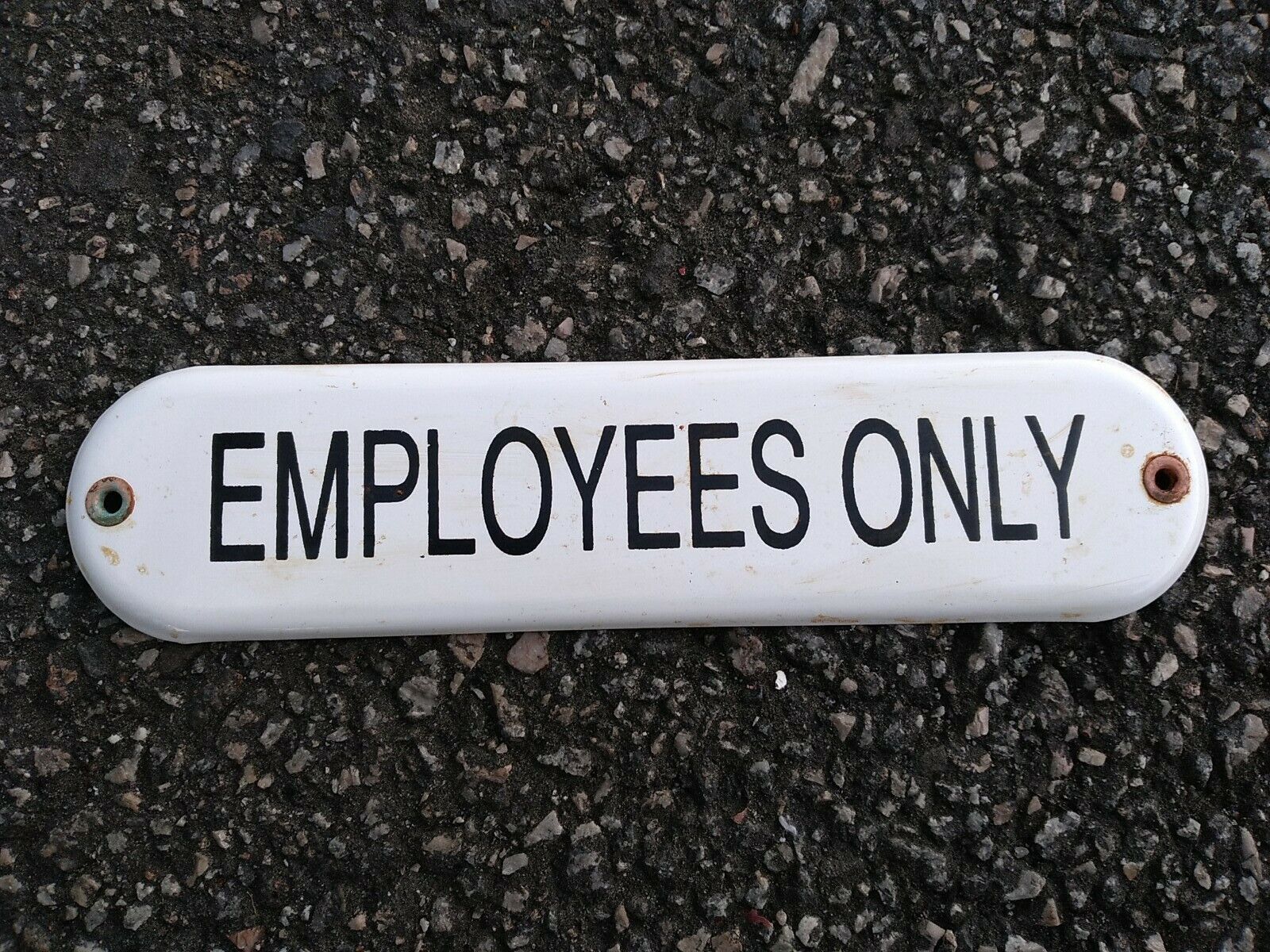 Vintage Employees Only Porcelain Sign (Rare) 1970\'s 