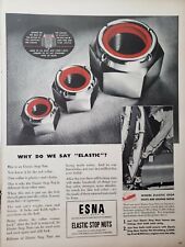 Vintage 1944 ESNA Elastic Stop Nuts Print Ad Ephemera Wall Art Decor picture