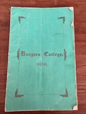 1852-3 Antique RUTGERS COLLEGE NJ Student Directory, Curriculum, Fees ($45/yr) picture
