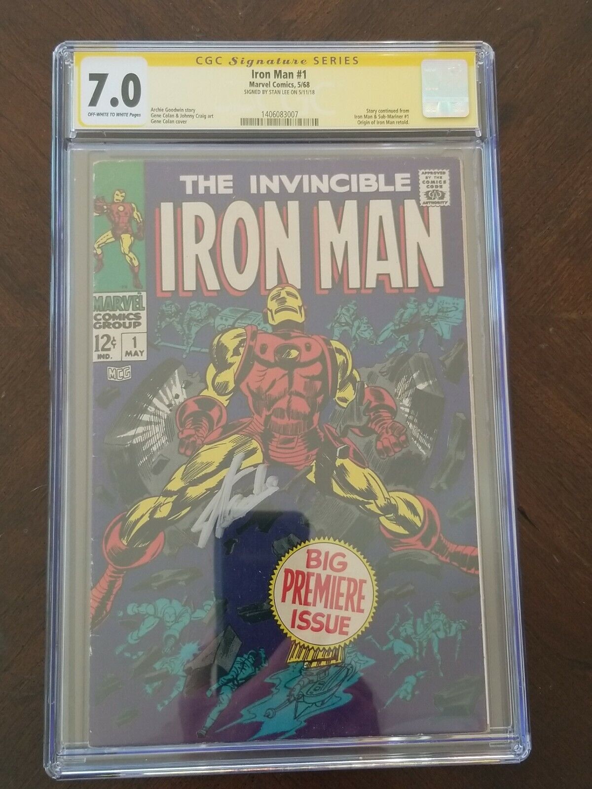Iron Man #1 (May 1968, Marvel) Signed By Stan Lee. CGC 7.0