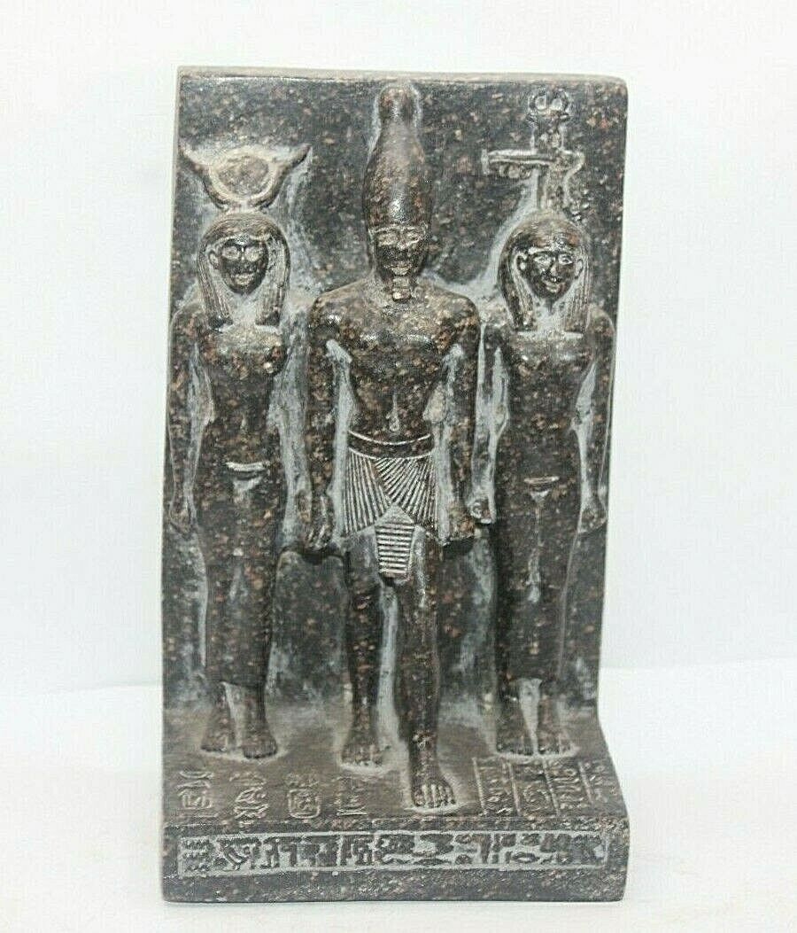 RARE ANCIENT EGYPTIAN ANTIQUE ISIS and Menkaure and Hathor Statue 1965-1896 BC