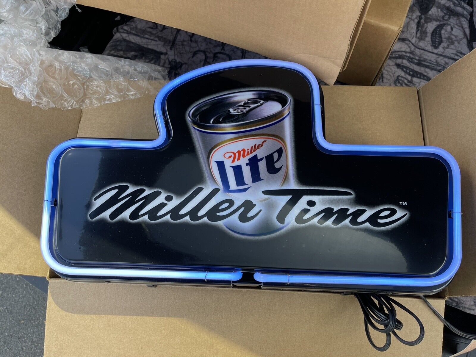 miller time neon sign