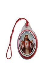 SACRED HEART OF JESUS  DETENTE corazón de Jesús laminated cloth Healing Red cord picture