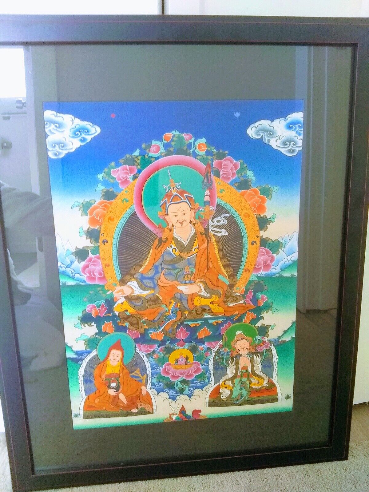 Thangka/Original by Master Painter/Guru Rimpoche/Padmasambhava/Gorgeous