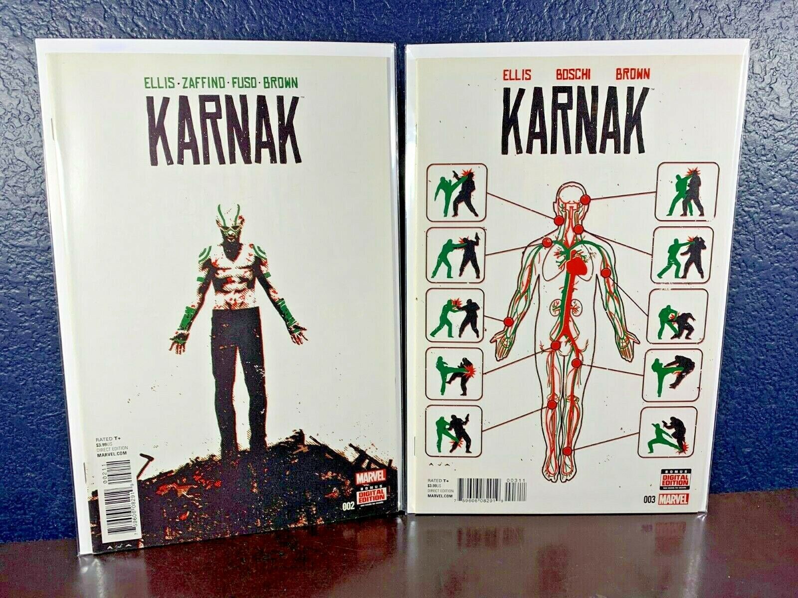 Marvel Comic KARNAK 2 3 Lot 2015 set run Inhuman Monk VF / NM Ellis Boschi Brown