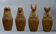 ANCIENT EGYPTIAN ANTIQUITIES Set 4 Canopic Jar Mummification Anubis Scarab BC picture