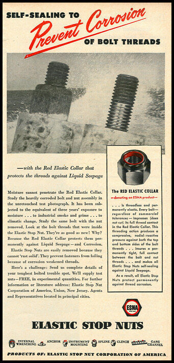1946 vintage ad for ESNA Elastic Stop Nuts -1278
