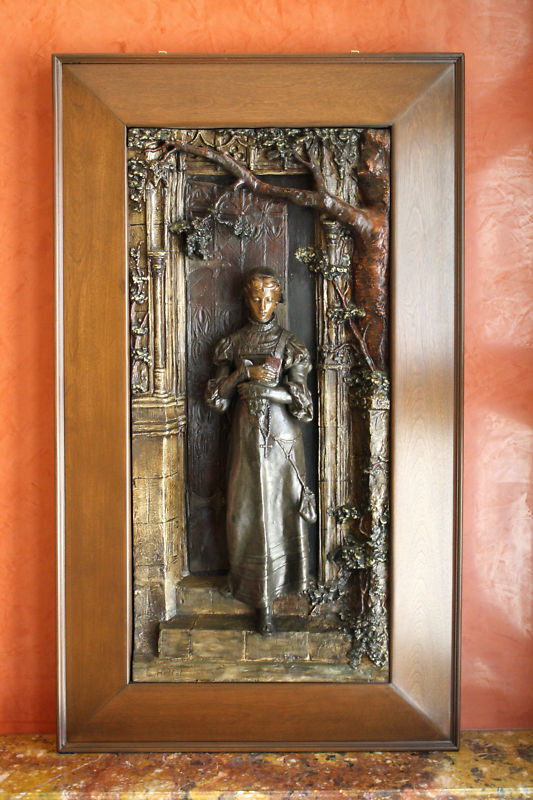 MAGNIFICENT 19C FRENCH  BRONZE , METAL WALL SCULPTURE BY  L.HOTTOT LISTED ARTIST