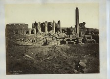 Temple Karnak General View Ruins Obelisk Egypt c1870s VTG Photo picture