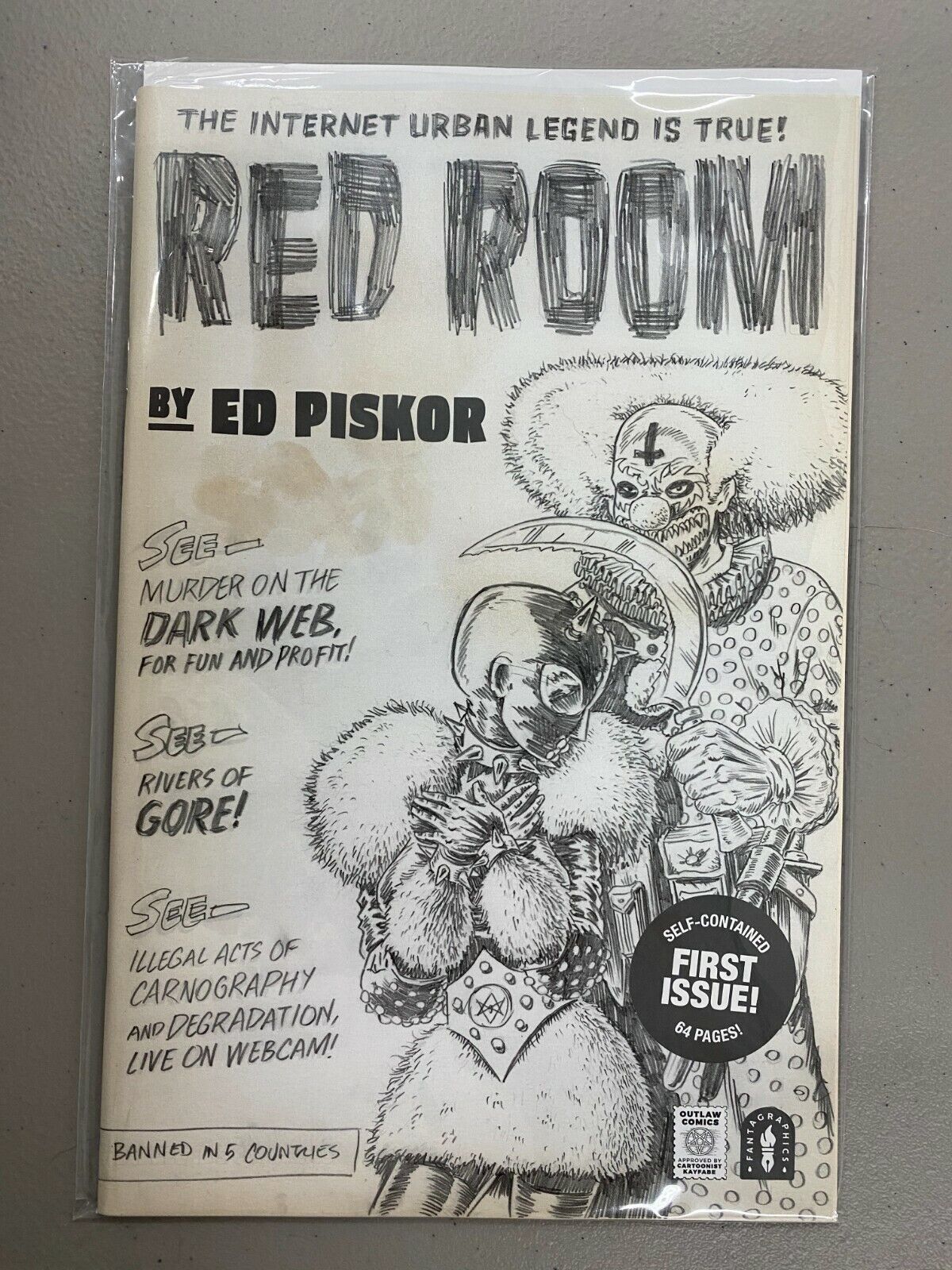 Red Room 1 2nd second print SKETCH Variant 2021 ed piskor