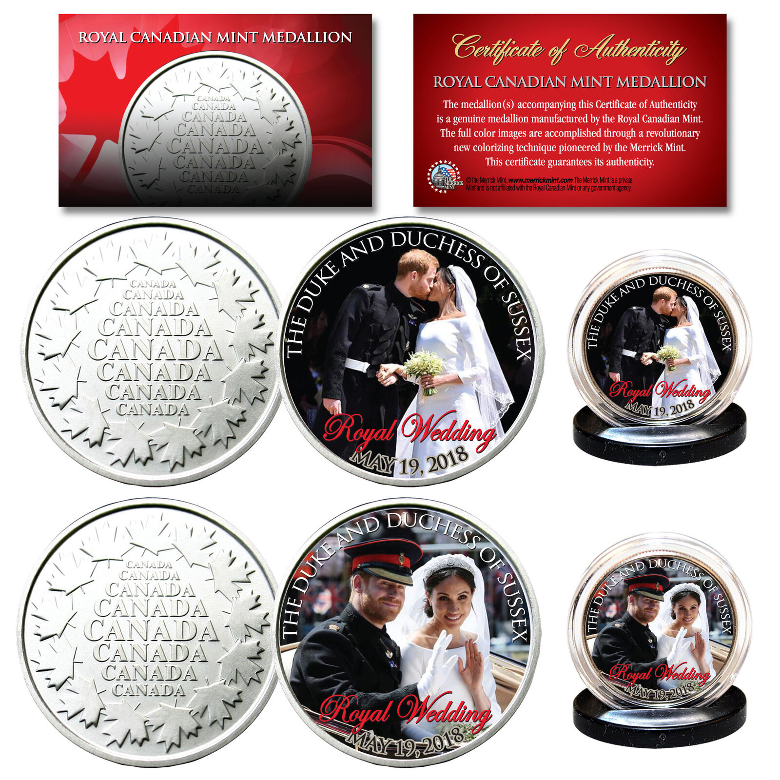 PRINCE HARRY & MEGHAN MARKLE Official Royal Wedding Photos RCM 2-Coin Set