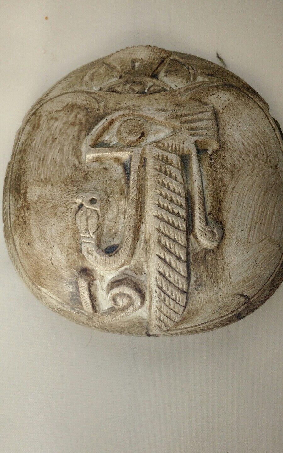 Egyptian Scarab Beetle, carved plaster - Made in Egypt