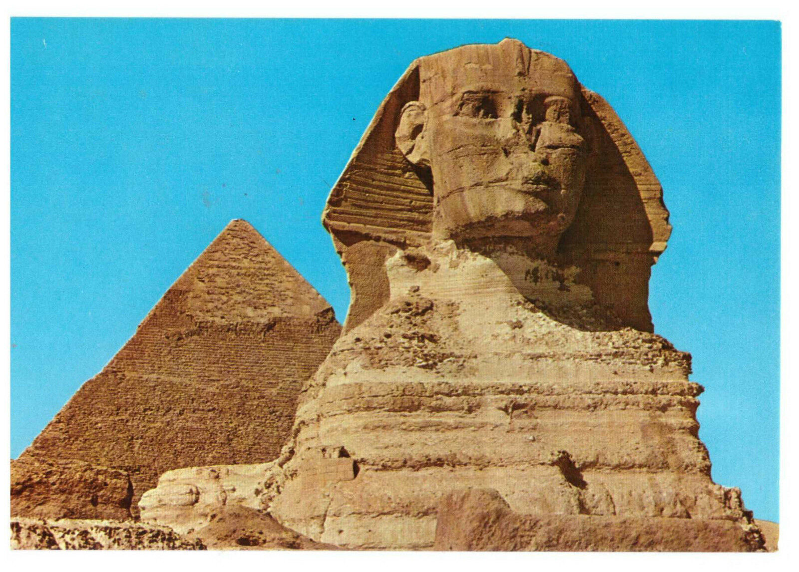 Giza: The Sphinx and The Pyramid of Khafre Egypt Rare Picture Postcard