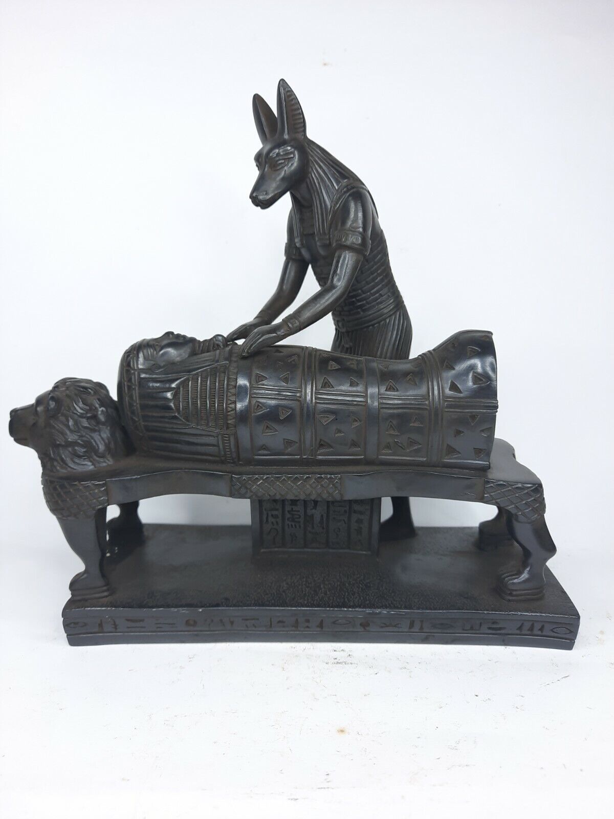 ANTIQUE MUMMIFICATION DEATH EGYPTIAN Of Figurine God Dog Anubis Statue Afterlife