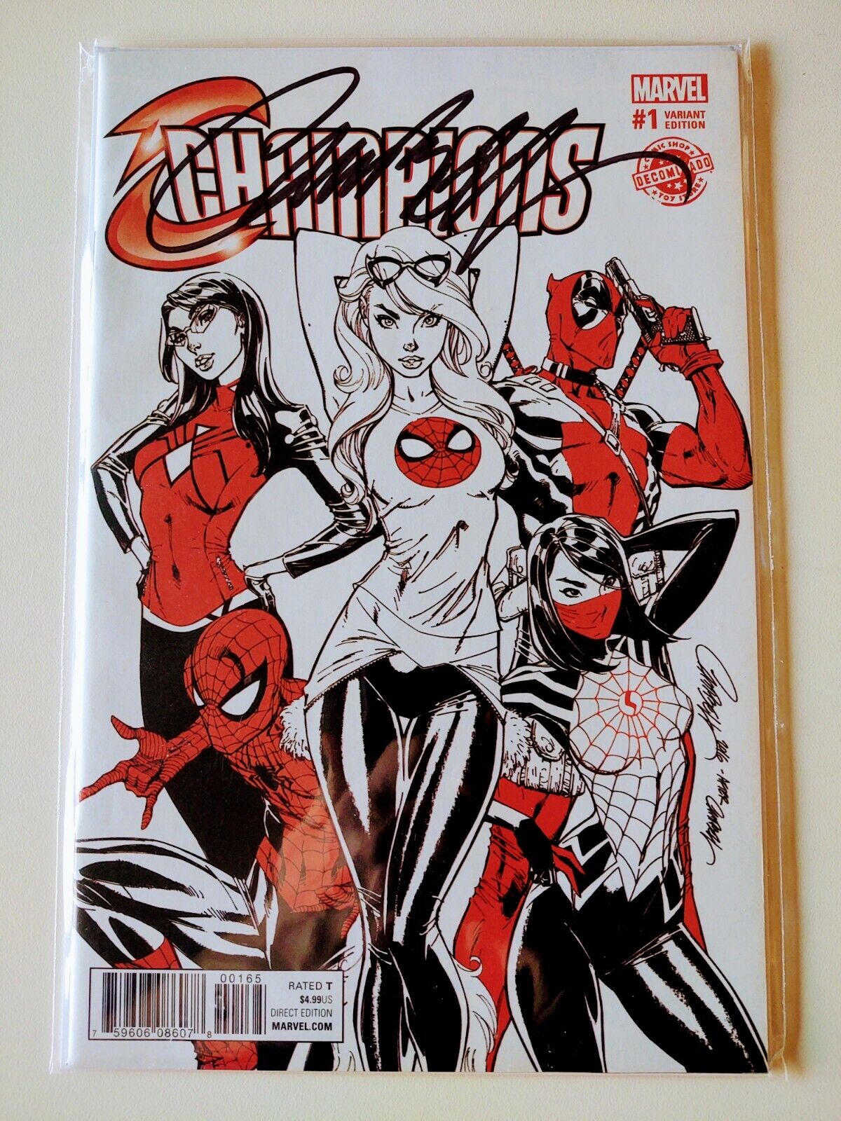 Marvel Comics Champions #1 Campbell Red Sketch Variant. Signed Ungraded
