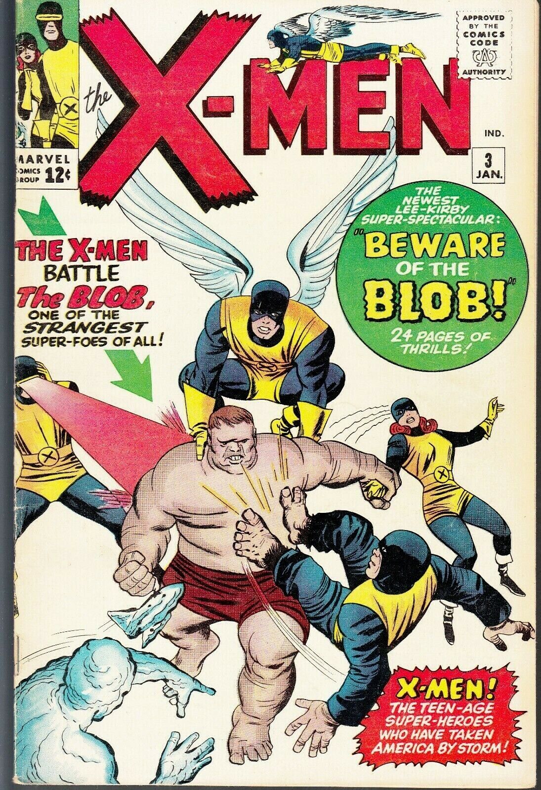 X-MEN #3 1964 MARVEL -1ST APP BLOB- \'BEWARE\' STAN LEE/JACK KIRBY...VF+