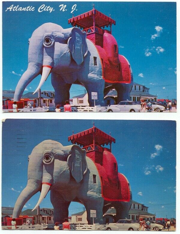 Elephant Hotel Atlantic City NJ Lot of 2 Postcards ~ New Jersey