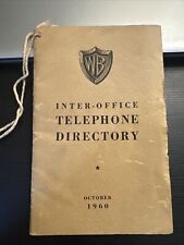 Warner Brothers Inter Office Telephone Directory 1960 Jack Warner Rare picture