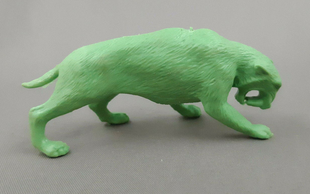Smilodon Marx Vintage 1960s Prehistoric Playset Green Plastic Dinosaur Figure
