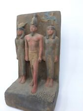 RARE ANTIQUE ANCIENT EGYPTIAN STATUE King Menkaure Gods Isis Amun Hathor 2420 Bc picture