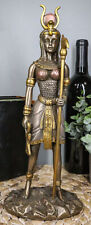 Egyptian Goddess of Motherhood Sky Love Arts Hathor Ra Holding Staff Figurine picture