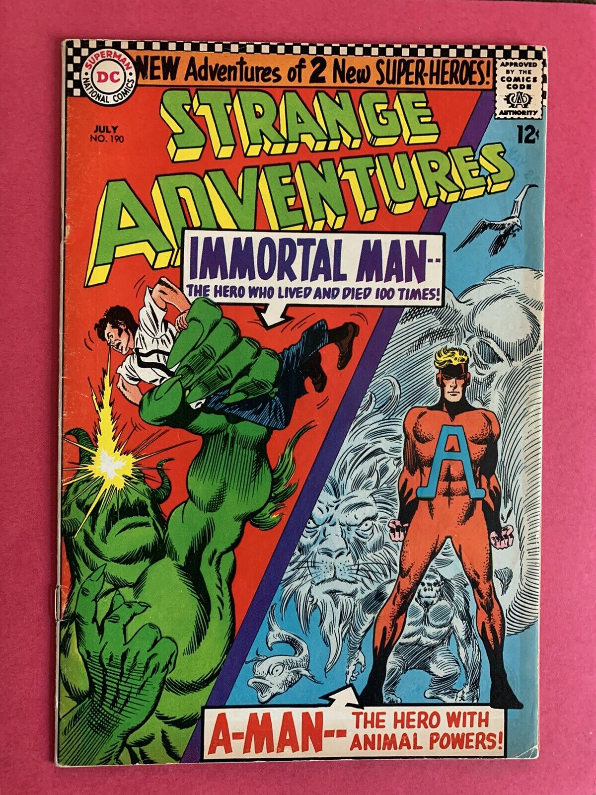 DC Comics Strange Adventures #190 VG (4.0) 1st Animal Man in costume Immortal