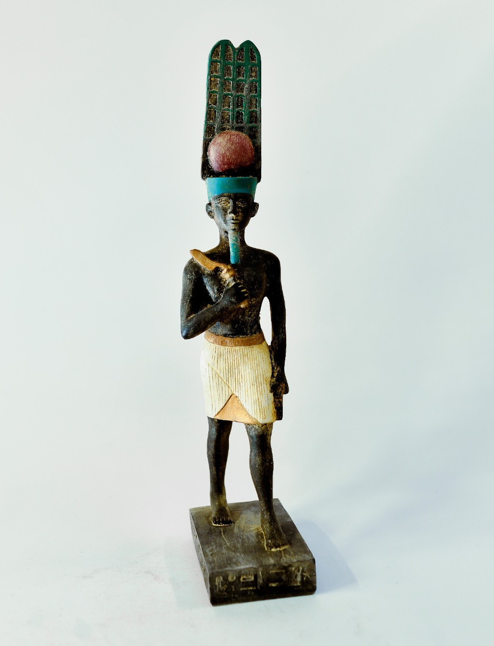 Ancient Egyptian God Amun Re Statue Cultural Art Piece Crafted in Egypt