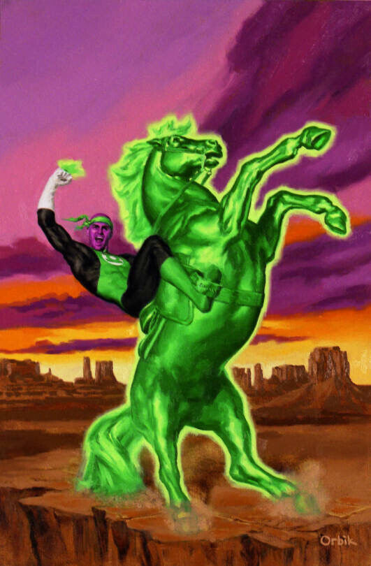Glen Orbik SIGNED Original Cover Painting Legends DC Universe 1999 Green Lantern
