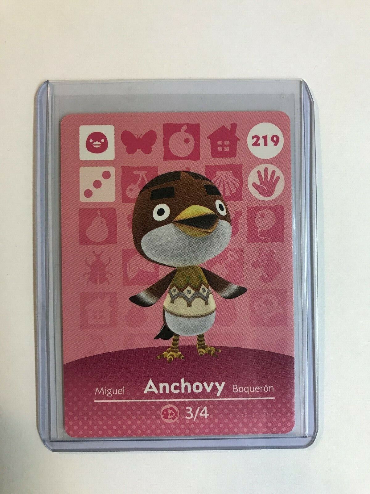 Anchovy # 219 Animal Crossing Amiibo Card Horizons FREE TRACKING, NEVER SCANNED