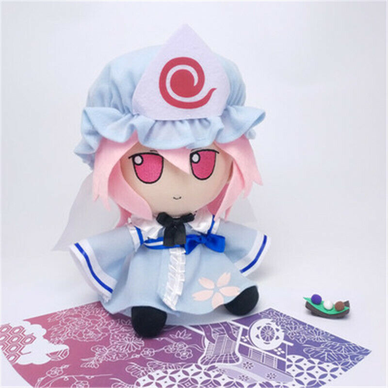 TouHou Project Fumo Saigyouji Yuyuko Plush Rag Doll Soft Cute Toys Sit Gift 20cm