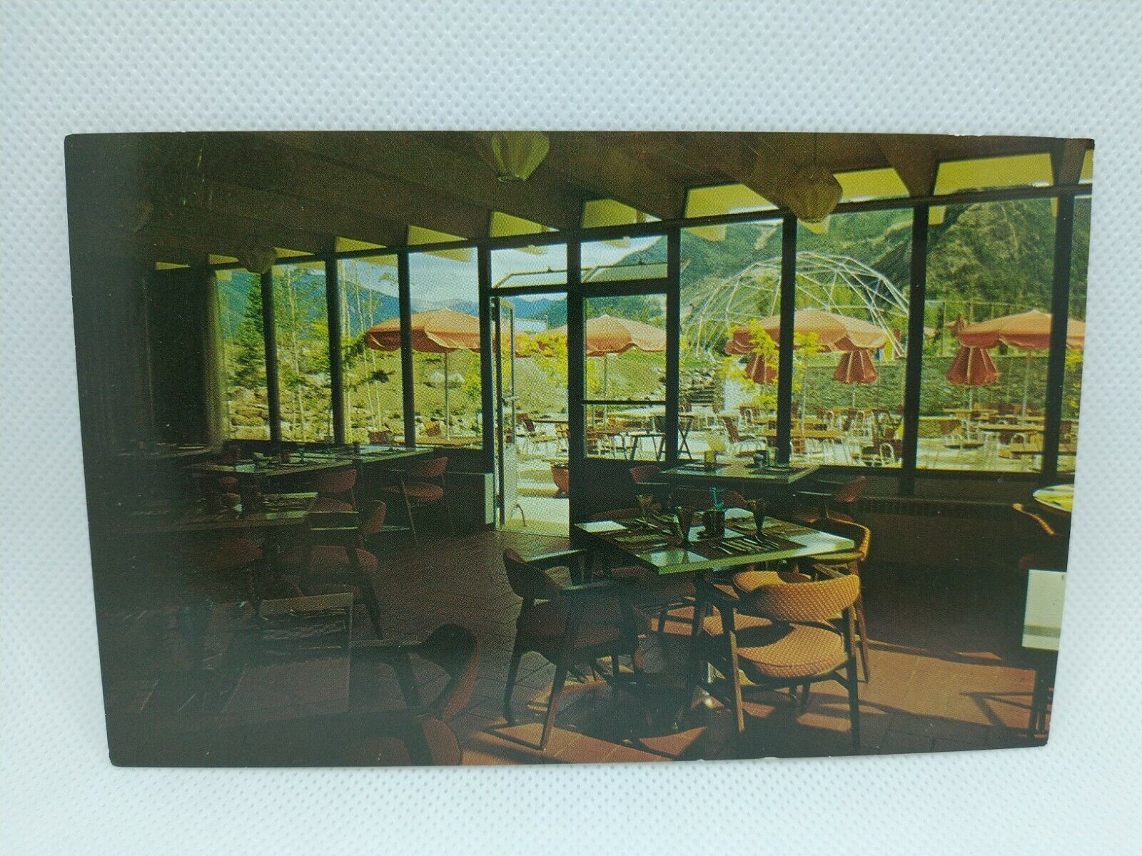 Vintage Copper Kettle Brunch Room & Terrace Aspen Meadows Colorado Postcard