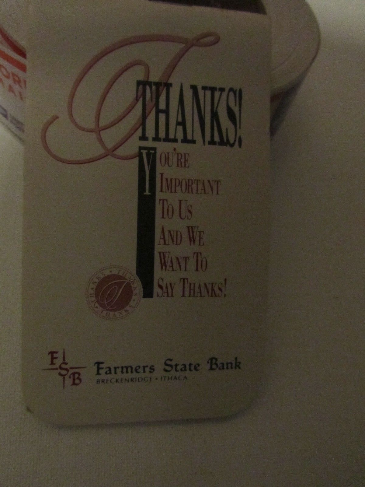 1995 Pocket Note Book by Farmers State Bank Breckenridge - Ithaca