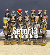Set of 13 Ancient Egyptian Deities, Anubis, God Seth, Hathor, Sobek, Amun RA.... picture