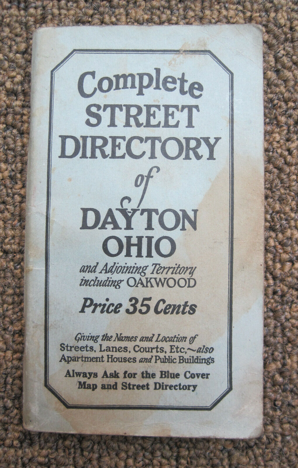 Antique DAYTON Street Directory book RARE 1941 OAKWOOD blue cover MAP Ohio