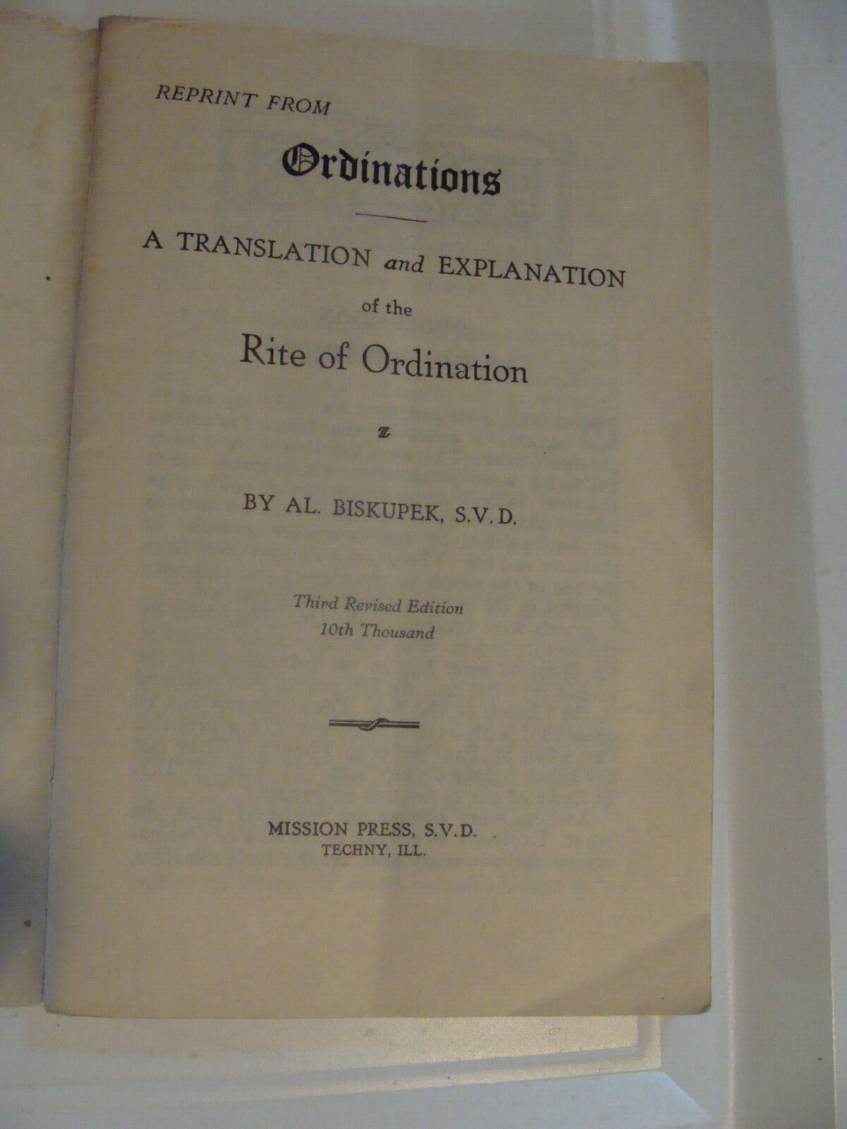 Rite of Ordination Holy Catholic Priesthood c.1938 by Biskupek  Latin & English