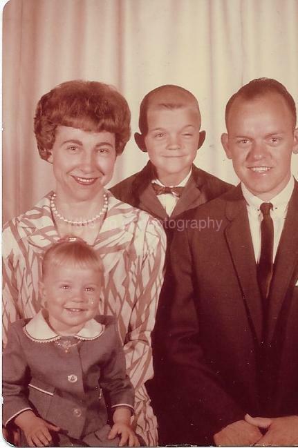 Classic Family Portrait SMALL FOUND COLOR PHOTOGRAPH Original VINTAGE 011 8 