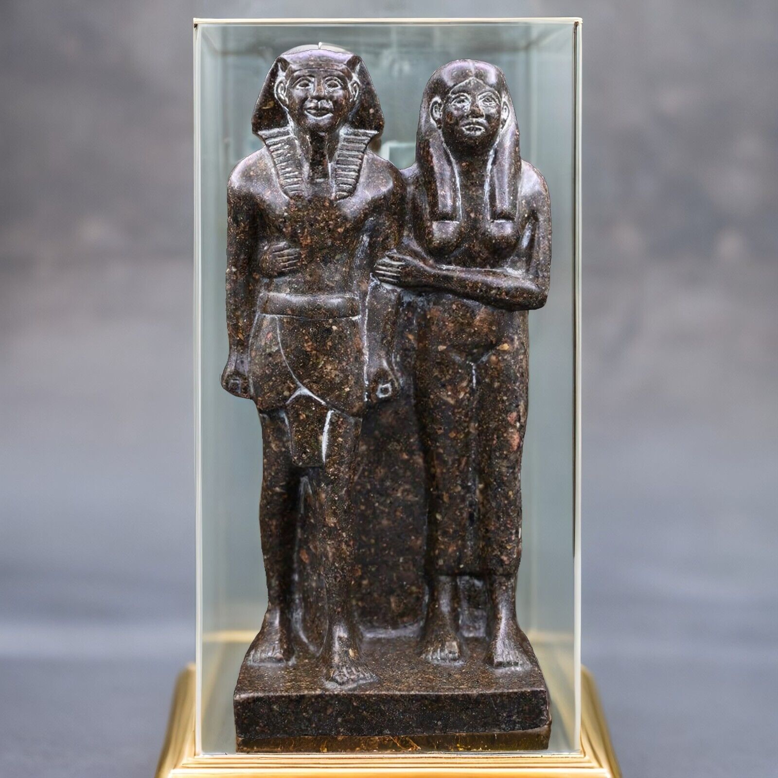 Menkaure Statue Egyptian king with wife Ancient Egyptian Stone Antiquities BC
