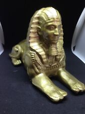 Sphinx Statue Ancient Egyptian Androsphinx Monument Gold Colored  COLLECTIBLE picture
