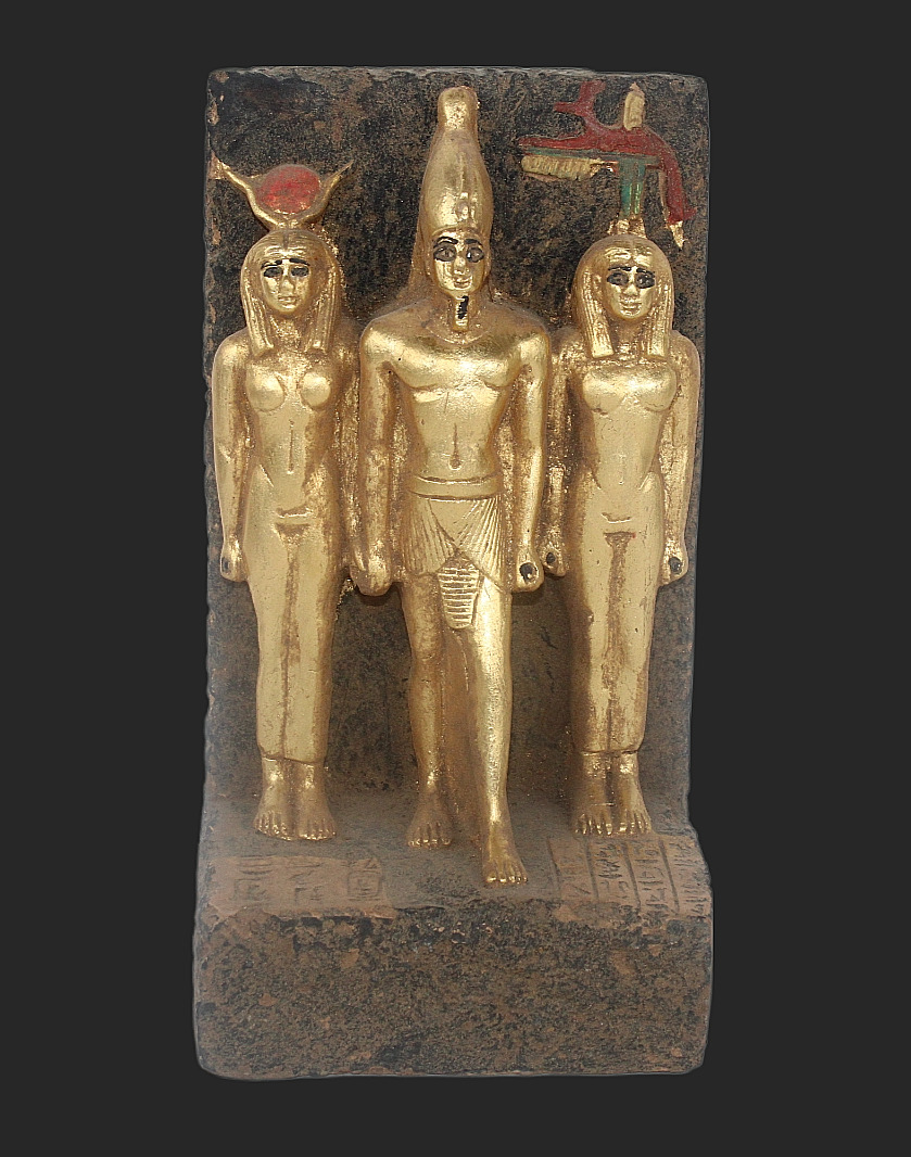 RARE ANCIENT EGYPTIAN ANTIQUE TRINITY ISIS ,Menkaure ,Hathor Statue (A1+)