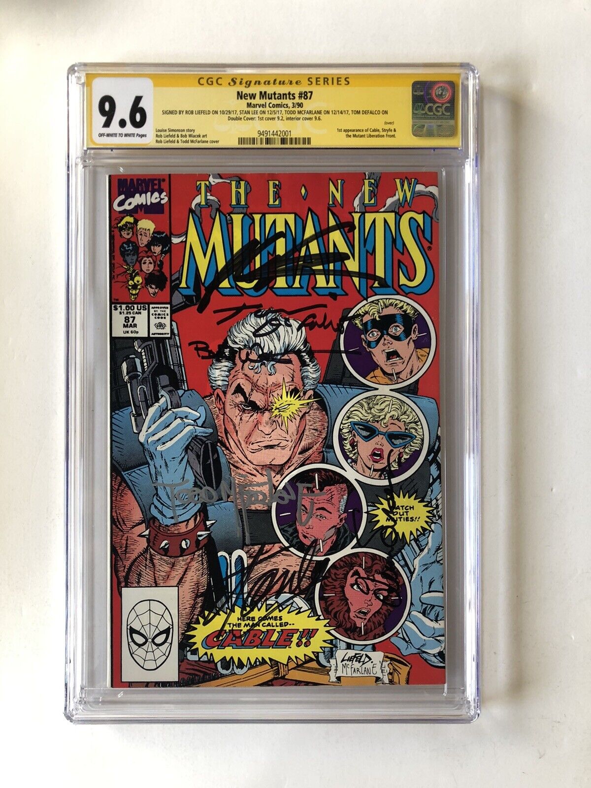 NEW MUTANTS #87 CGC SS 9.6 1ST APP CABLE 6x Stan Lee McFarlane +4 Double COVER