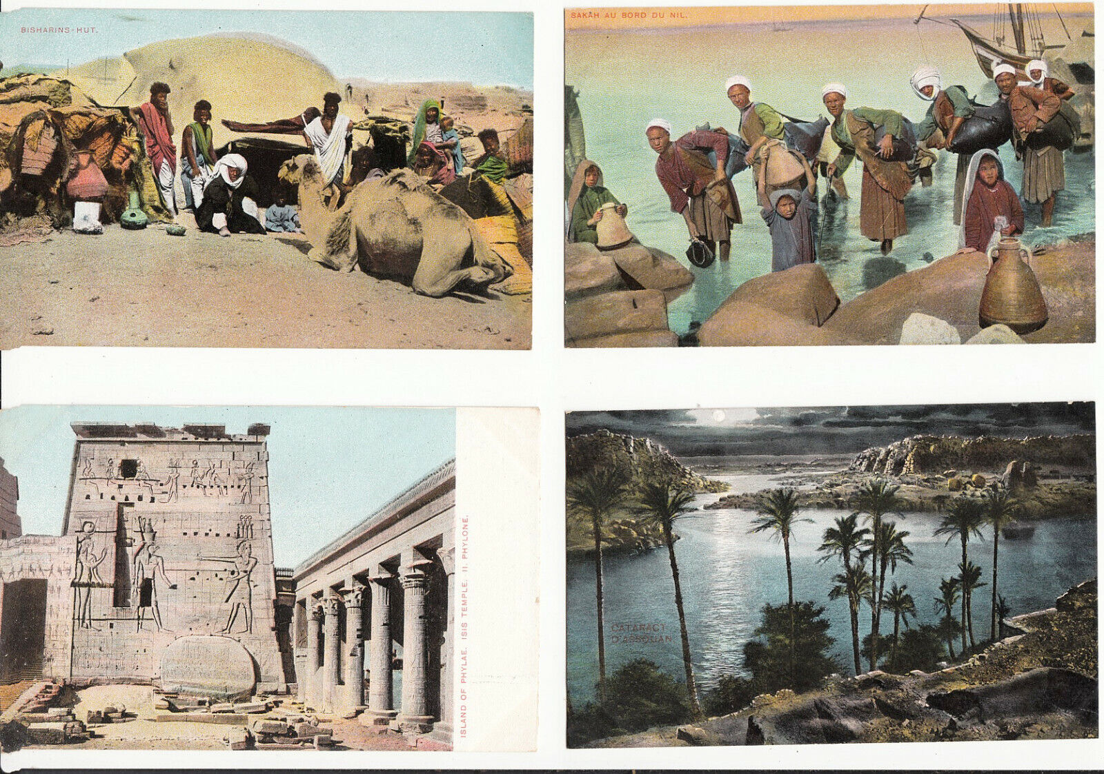 ASWAN (ASSOUAN ) ~ BISHARINS ~ PHYLAE ISLAND  EGYPT ~ (10) POST CARDS ~ c.-1907