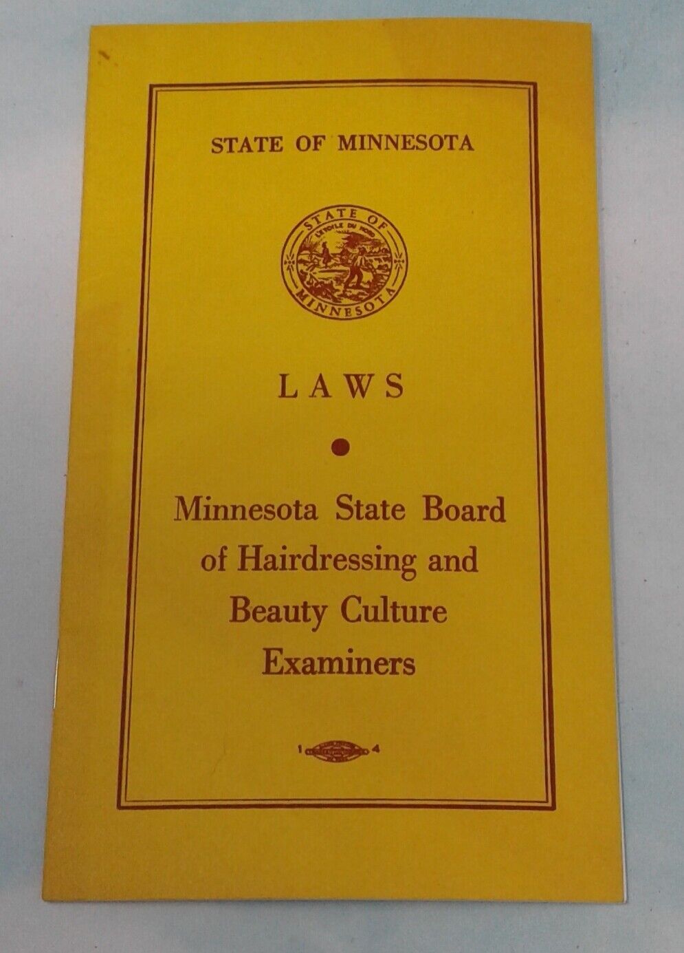 \'60\'s Minnesota State Board of Hairdressing and Beauty Examiners Laws Pamphlet