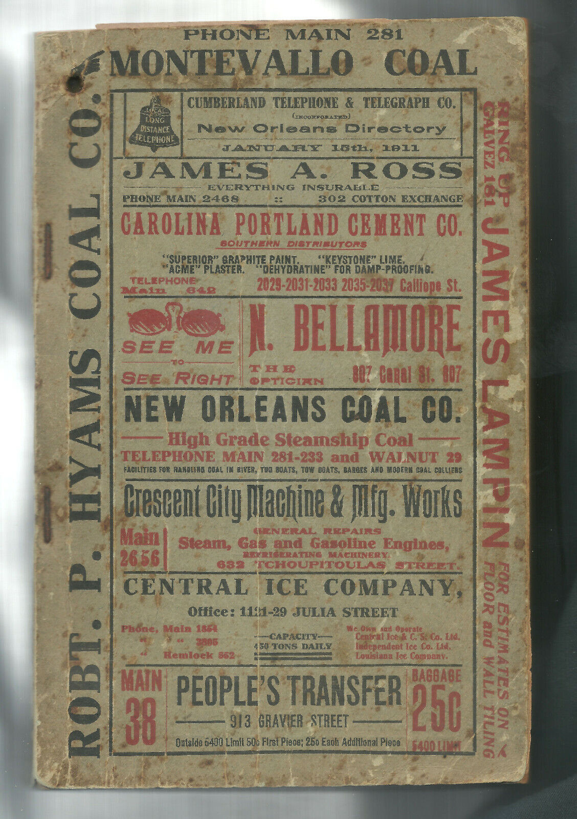 1911 New Orleans Telephone Directory Telephone Book Storyville, Ernest Bellocq