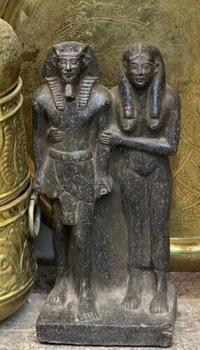 RARE ANTIQUE STATUE Menkaure With Wife The Builder Of Historical Third PyramidBC