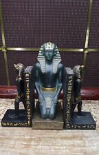 Large Egyptian Pharaoh Figurines Statues Ramesses Tutankhamun, Book Ends Resin picture