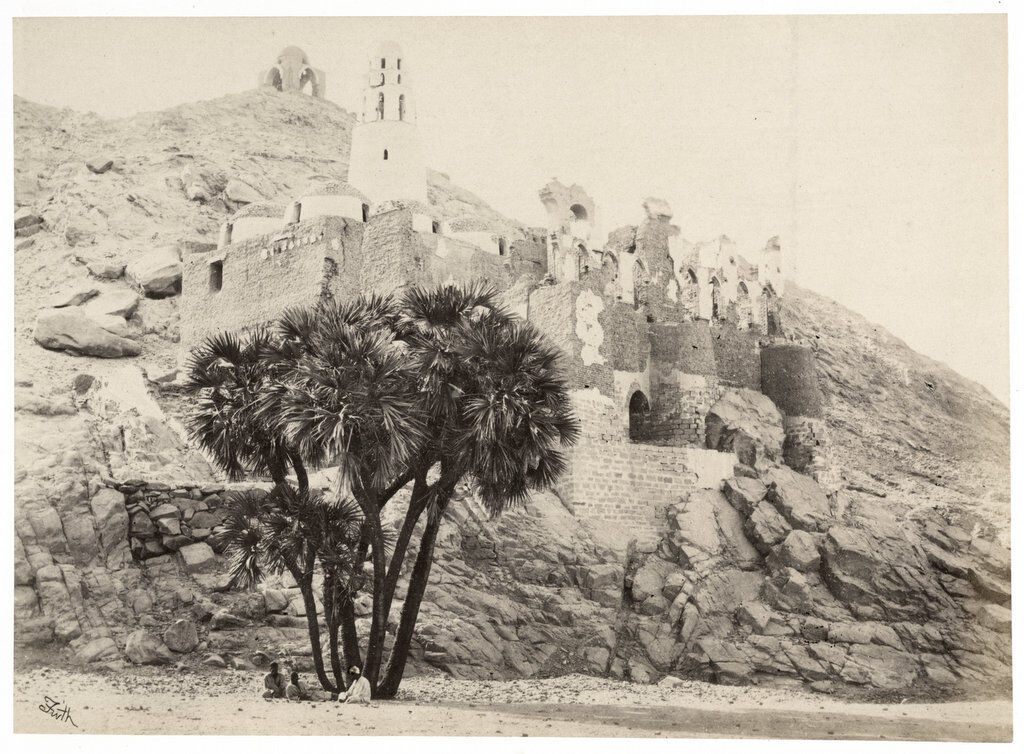 c.1857  PHOTO EGYPT FRITH DOUM PALM AND RUINED MOSQUE NEAR PHILAE