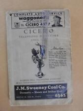 1943 Cicero Illinois Telephone Directory Phonebook Riverside Berwyn Lyons Orig.  picture