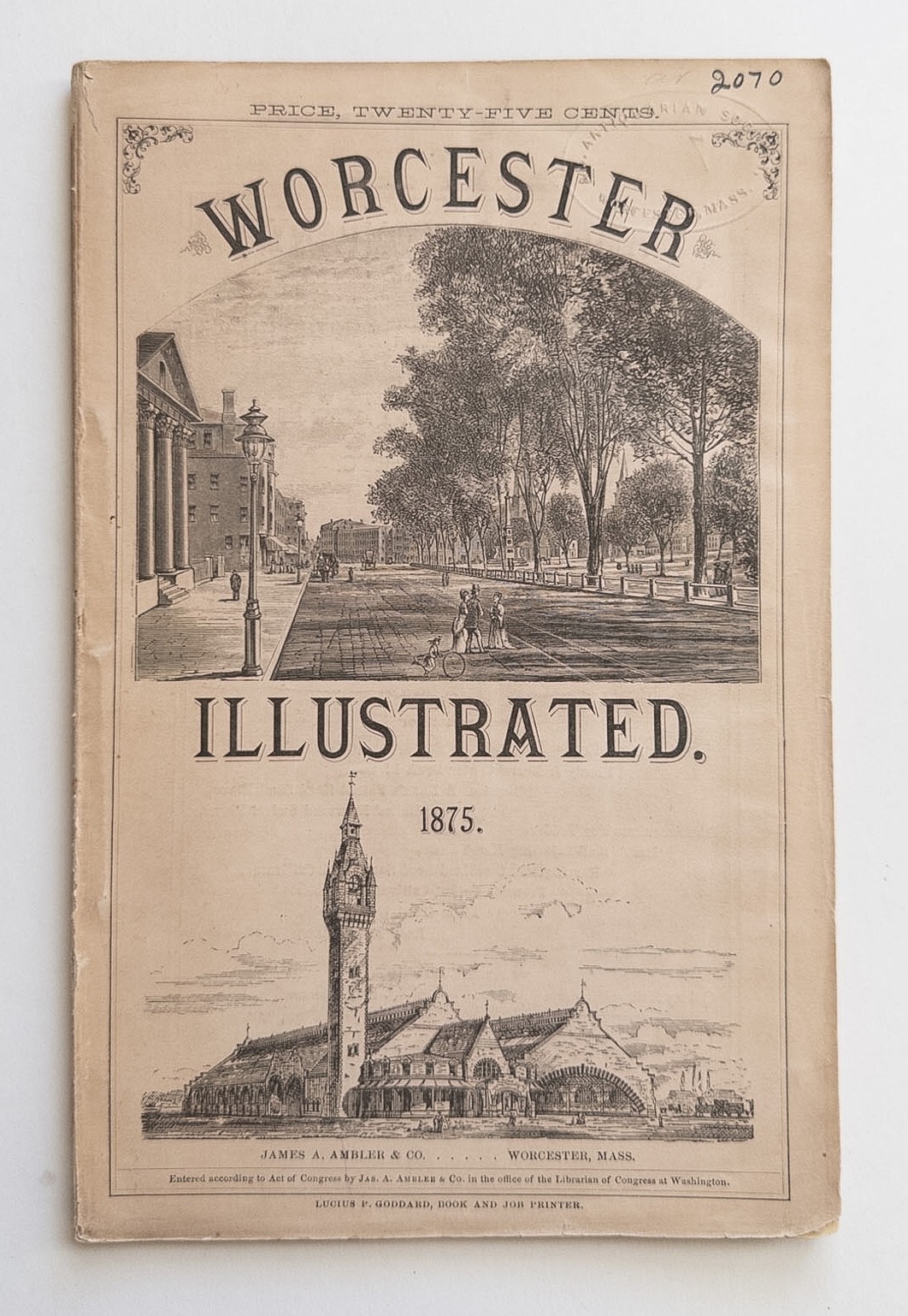 1875 Worcester Illustrated MA History Industrial Directory Ads Oread Ames Plow