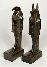 ANCIENT EGYPTIAN ANTIQUES 2 STATUE ANUBIS AND THOTH  EGYPT CARVED STONE picture